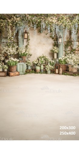 Tło fotograficzne „Romantyczna altana z białymi tulipanami” | E820